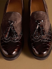 Russell & Bromley Brown Tassel Brogue Loafers - Image 7 of 7