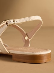 Russell & Bromley White Lauren Disc Trim Sandals - Image 6 of 7