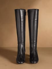 Sort - Russell & Bromley Upton Tall knæhøje støvler med blokhæl - Billede 2 af 7