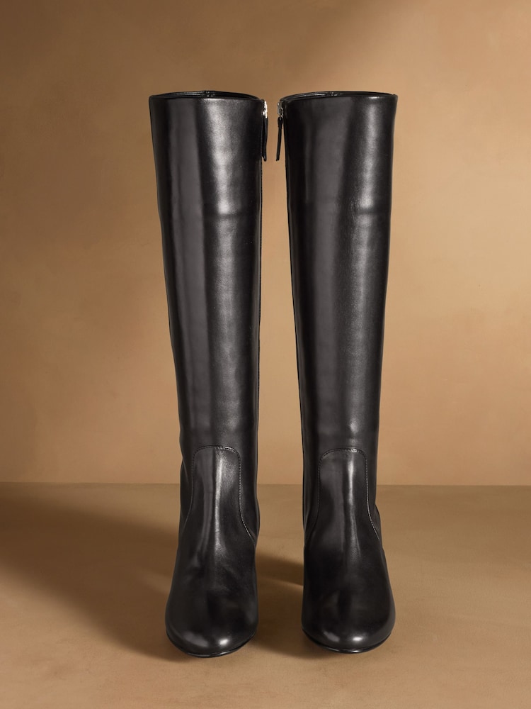 Sort - Russell & Bromley Upton Tall knæhøje støvler med blokhæl - Billede 2 af 7