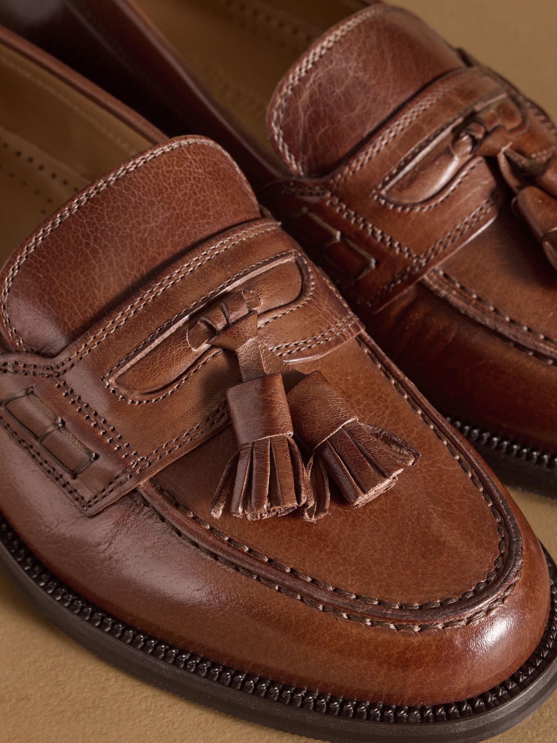 Buy Russell & Bromley Brown Keeble 3 Tassel College Loafers from