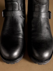 කළු - Russell & Bromley Glory Faux Fur Lined Biker Boots - 7න් 7 වන රූපය