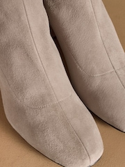 Russell & Bromley Grey Harrington Short Block Heel Sock Boots - Image 4 of 7