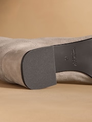 Russell & Bromley Grey Harrington Short Block Heel Sock Boots - Image 5 of 7