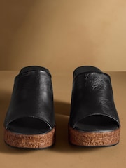 Russell & Bromley Black Brook Cork Platform Mules - Image 3 of 7