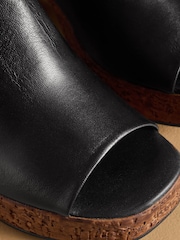Russell & Bromley Black Brook Cork Platform Mules - Image 4 of 7
