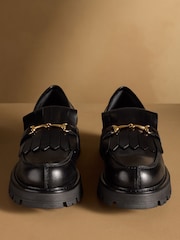Russell & Bromley Black Mossley Fringe Loafers - Image 3 of 7