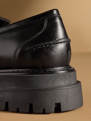 Russell & Bromley Black Mossley Fringe Loafers - Image 6 of 7