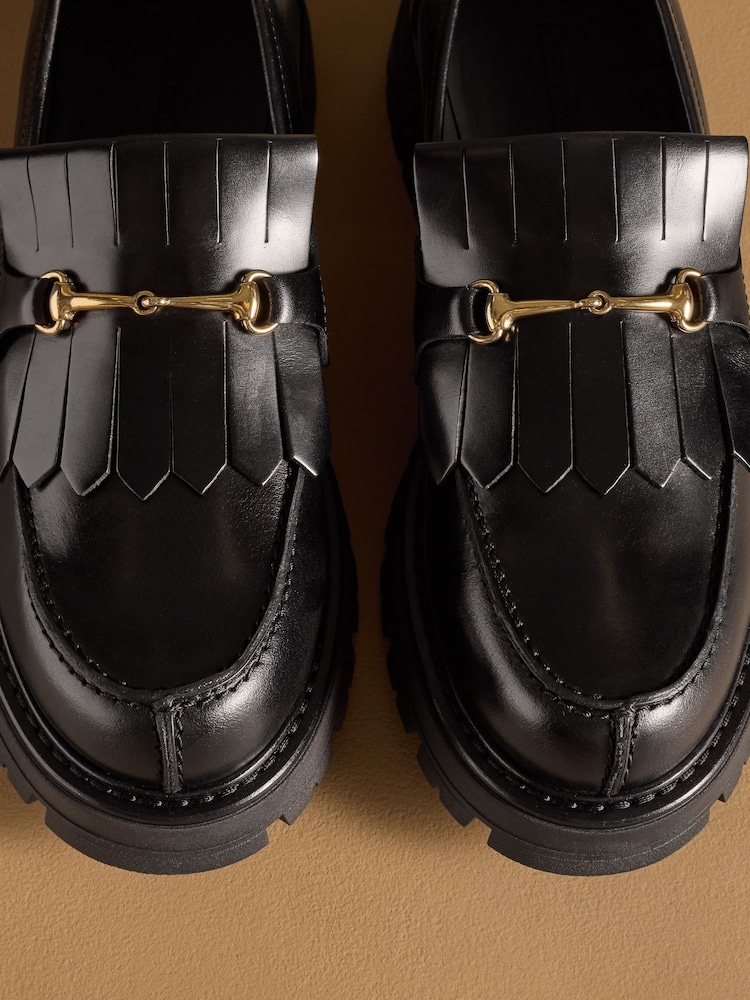 Russell & Bromley Black Mossley Fringe Loafers - Image 7 of 7