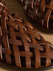 Russell & Bromley Brown Whitle Lattice Fisherman Sandals - Image 4 of 7
