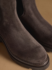 Russell & Bromley Brown Mystic Tall Chunky Chelsea Knee High Boots - Image 4 of 7