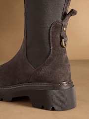 Russell & Bromley Brown Mystic Tall Chunky Chelsea Knee High Boots - Image 6 of 7