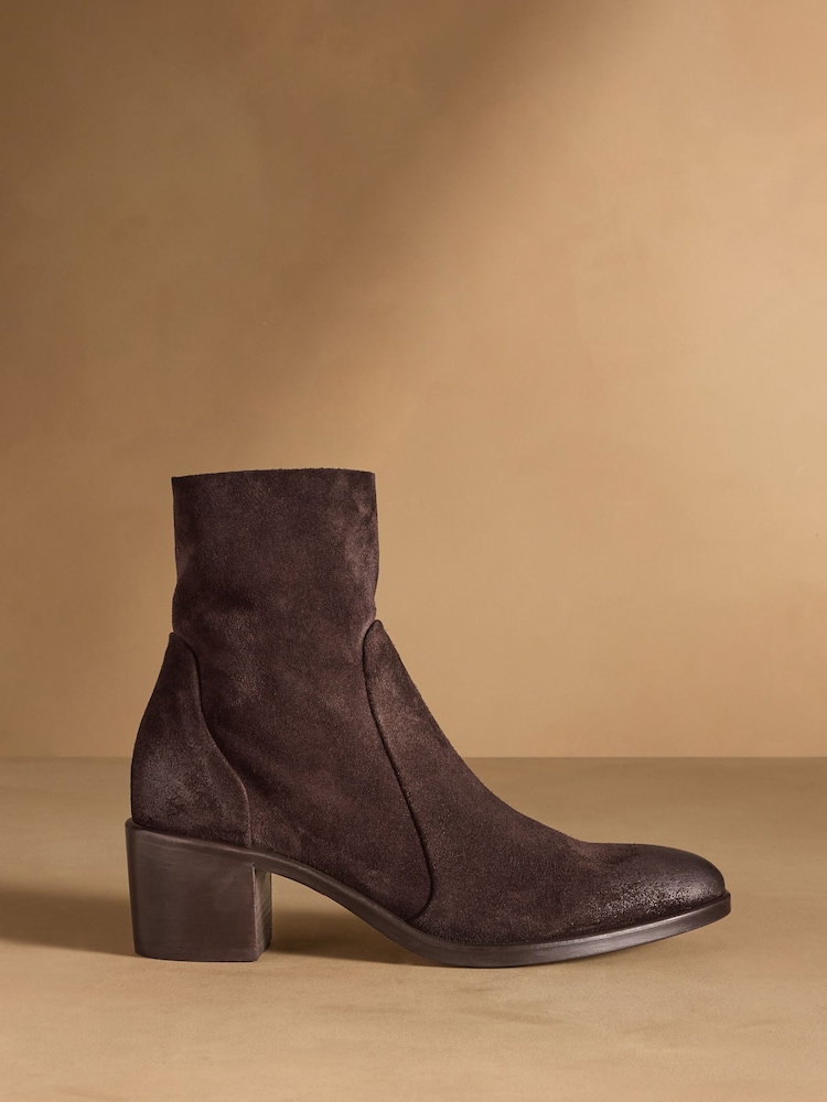 Russell & Bromley Brown Kicking Slim Ankle Boots - Image 2 of 7