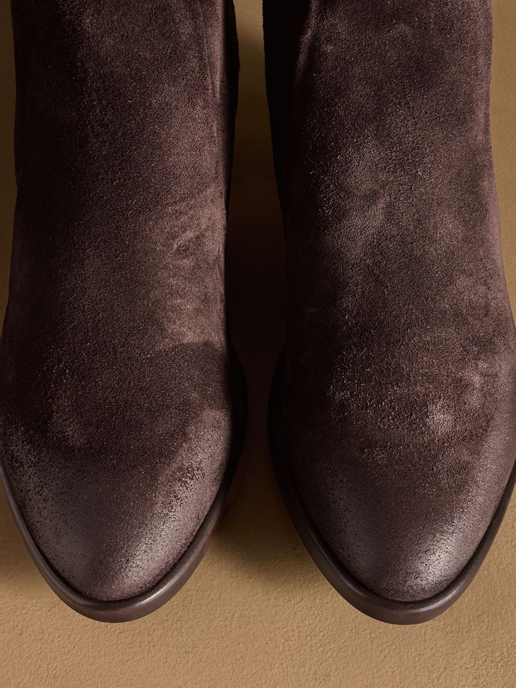 Russell & Bromley Brown Kicking Slim Ankle Boots - Image 7 of 7