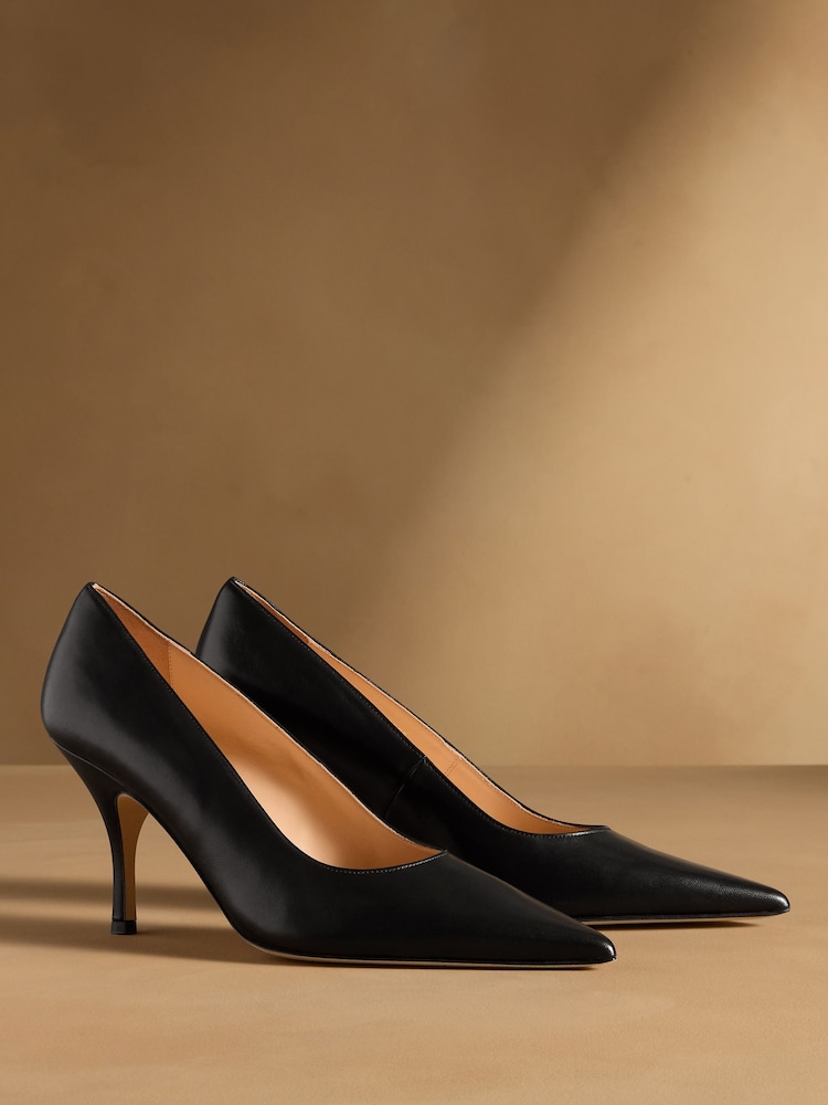 Russell & Bromley Black Hillcliffe High Heeled Courts - Image 1 of 7