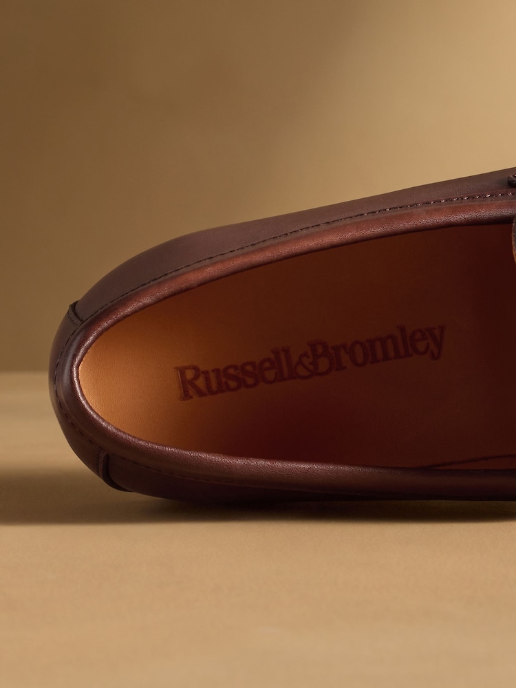 Buy Russell & Bromley Brown Farley Smooth Snaffle Loafers  display picture 3