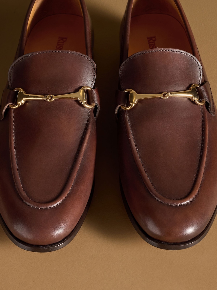 Russell & Bromley Brown Farley Smooth Snaffle Loafers - Image 7 of 7 Russell & Bromley Brown Farley Smooth Snaffle Loafers - Image 7 of 7