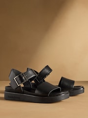 Russell & Bromley Black Boston Flatform Sandals - Image 1 of 7
