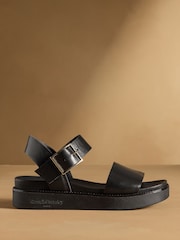 Russell & Bromley Black Boston Flatform Sandals - Image 2 of 7