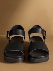 Russell & Bromley Black Boston Flatform Sandals - Image 3 of 7
