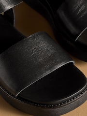 Russell & Bromley Black Boston Flatform Sandals - Image 4 of 7