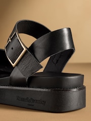 Russell & Bromley Black Boston Flatform Sandals - Image 6 of 7