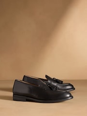 Russell & Bromley Black Derwent Tassel Loafers - Image 1 of 7