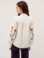 Monsoon White Emmy Embroidered Long Sleeve Top - Image 2 of 4