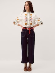 Monsoon White Emmy Embroidered Long Sleeve Top - Image 3 of 4