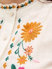Monsoon White Emmy Embroidered Long Sleeve Top - Image 4 of 4