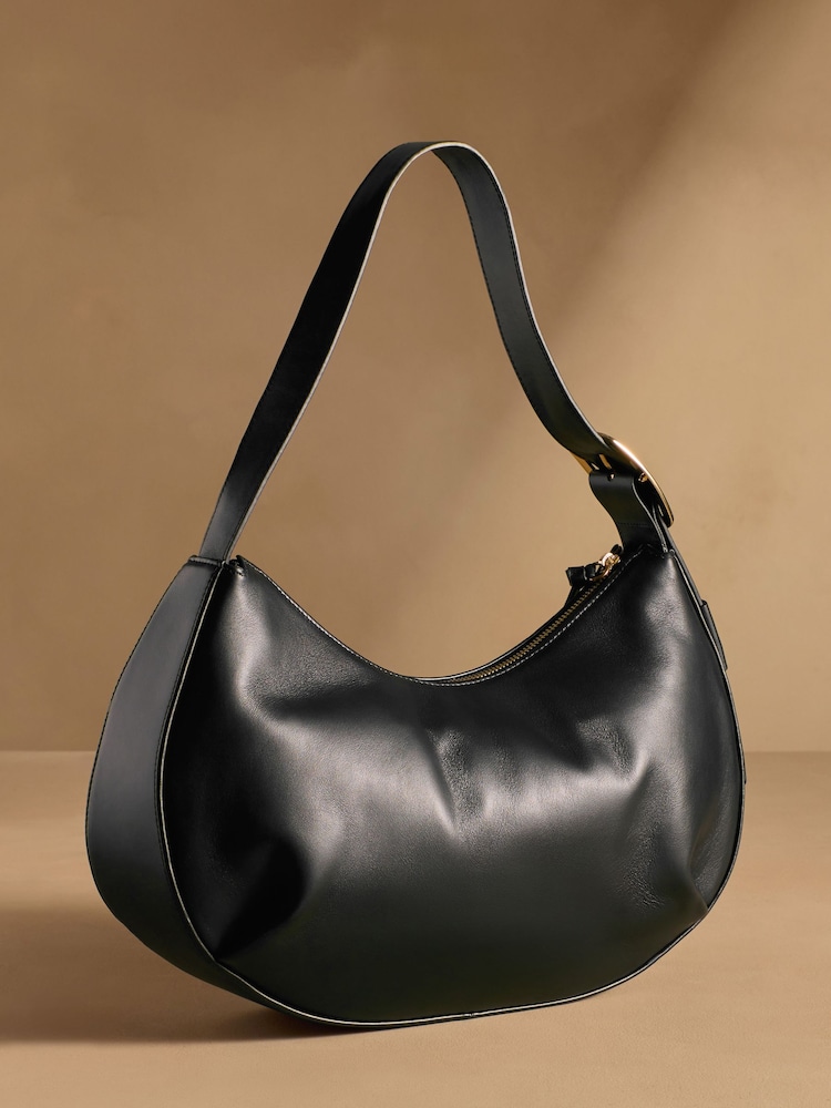 කළු - Russell & Bromley Sutton Medium Oval Shoulder Bag - 6න් 2 වන රූපය