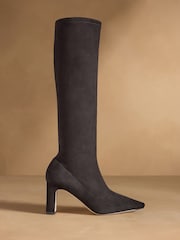Russell & Bromley Black Hale Tall Stretch Knee High Sock Boots - Image 2 of 6