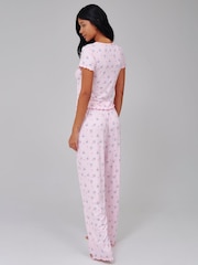 Loungeable Ditsy Floral Top And Trousers Pyjama Set - Imagen 2 de 5