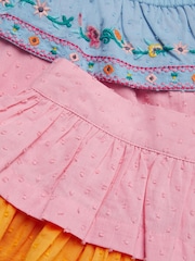 Monsoon Pink Floral Embroidered Colourblock Top & Skirt Set - Image 3 of 3