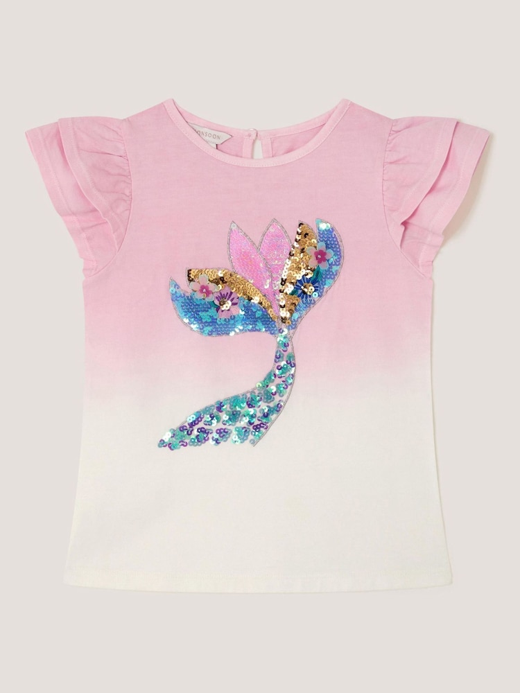 Monsoon Pink Mermaid Ombré T-Shirt - Image 1 of 3