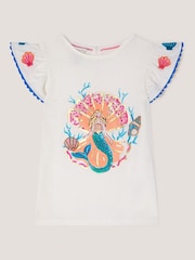 Monsoon Cream Mermaid Beaded T-Shirt - Image 1 of 3