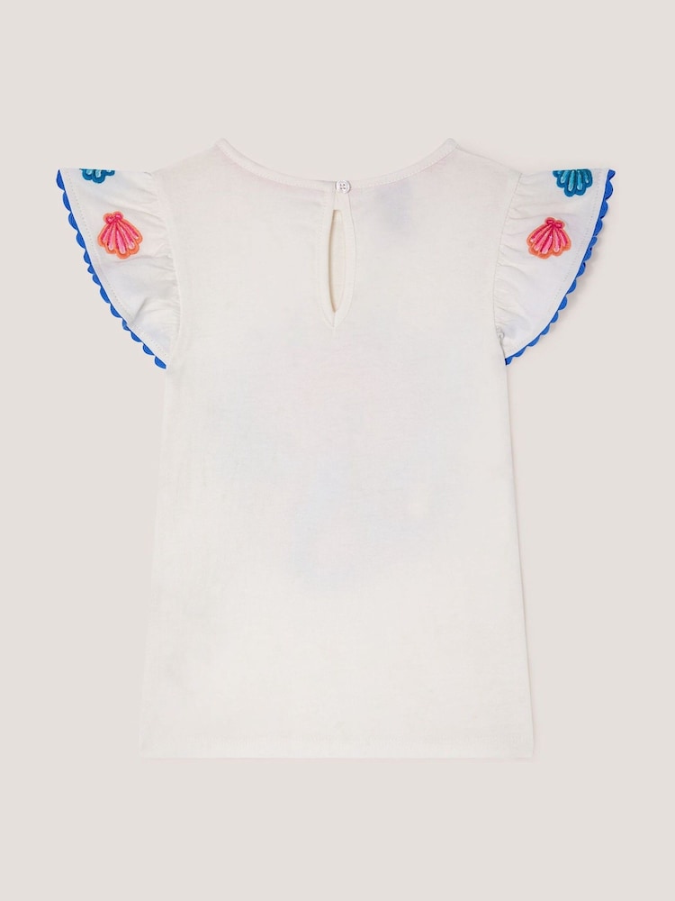 Monsoon Cream Mermaid Beaded T-Shirt - Image 2 of 3