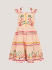 Monsoon Tina Tropical Toucan Embellished Dress - Afbeelding 1 van 3