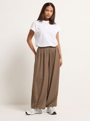 PixieGirl Petite Brown Micro Gingham Balloon Trousers - Image 1 of 5