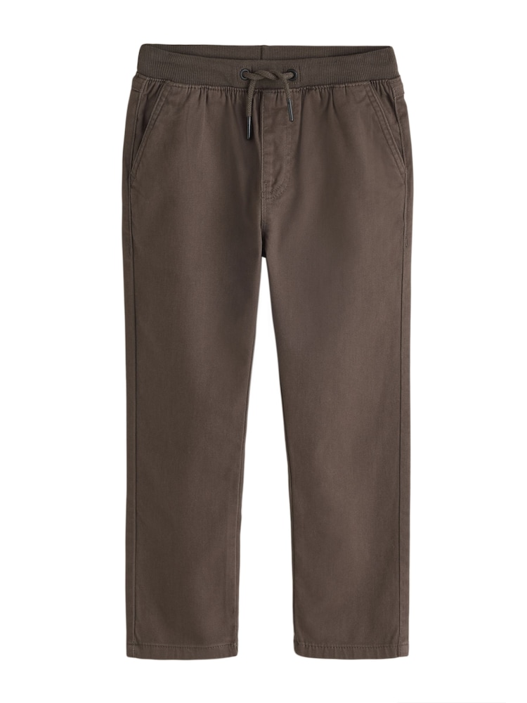 Brown Regular Fit Rib Waist Pull-On Trousers (3-16yrs) - Image 1 of 3