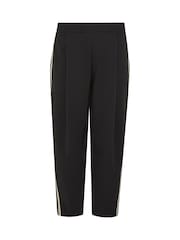 PixieGirl Petite Black Satin Side Stripe Barrel Trousers - Image 5 of 5
