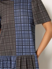 PixieGirl Petite Blue Check Midaxi Dress - Image 4 of 5