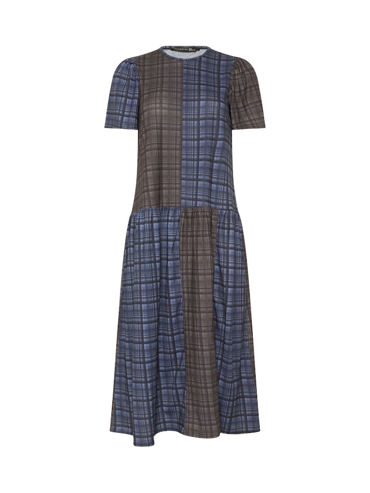 PixieGirl Petite Blue Check Midaxi Dress - Image 5 of 5