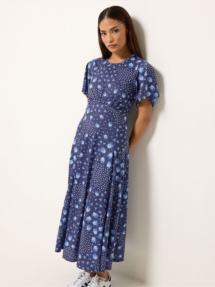 Синий - PixieGirl Petite Patchwork Midaxi Dress - Изображение 1 5