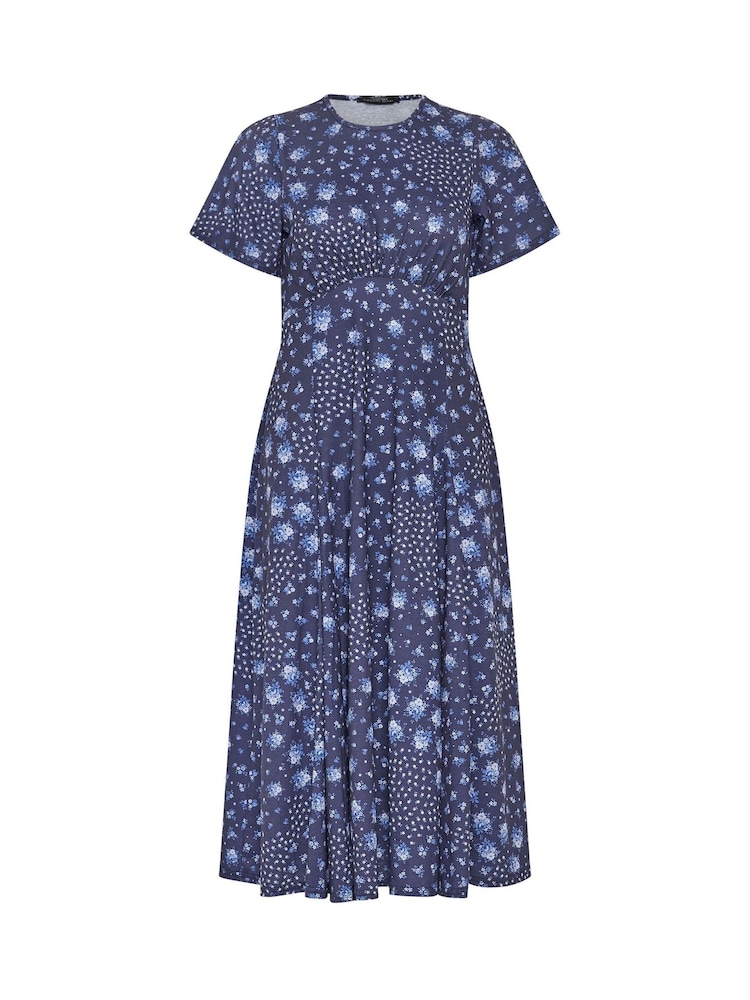 Синий - PixieGirl Petite Patchwork Midaxi Dress - Изображение 5 5