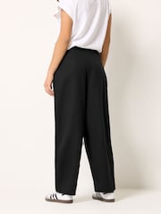 PixieGirl Petite Black Chrome Jersey Wrap Button Trousers - Image 2 of 4