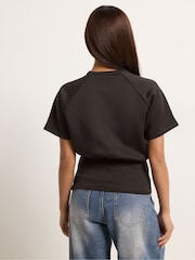 PixieGirl Petite Brown Scuba Raglan Top - Image 3 of 5