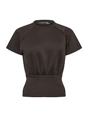 PixieGirl Petite Brown Scuba Raglan Top - Image 5 of 5