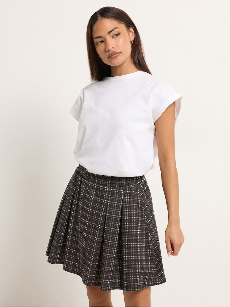 PixieGirl Petite Brown Check Mini Skirt - Image 1 of 5