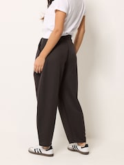 PixieGirl Petite Brown Textured Jersey Barrel Trousers - Image 3 of 5